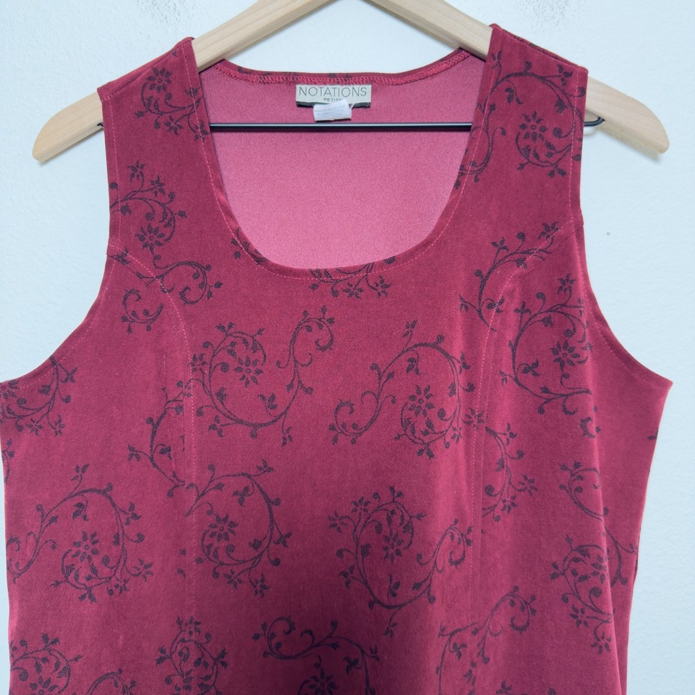 VTG 90s Whimsigoth Jumper Dress Medium Burgundy Paisley Maxi Faux Suede Western - Picture 2 of 7